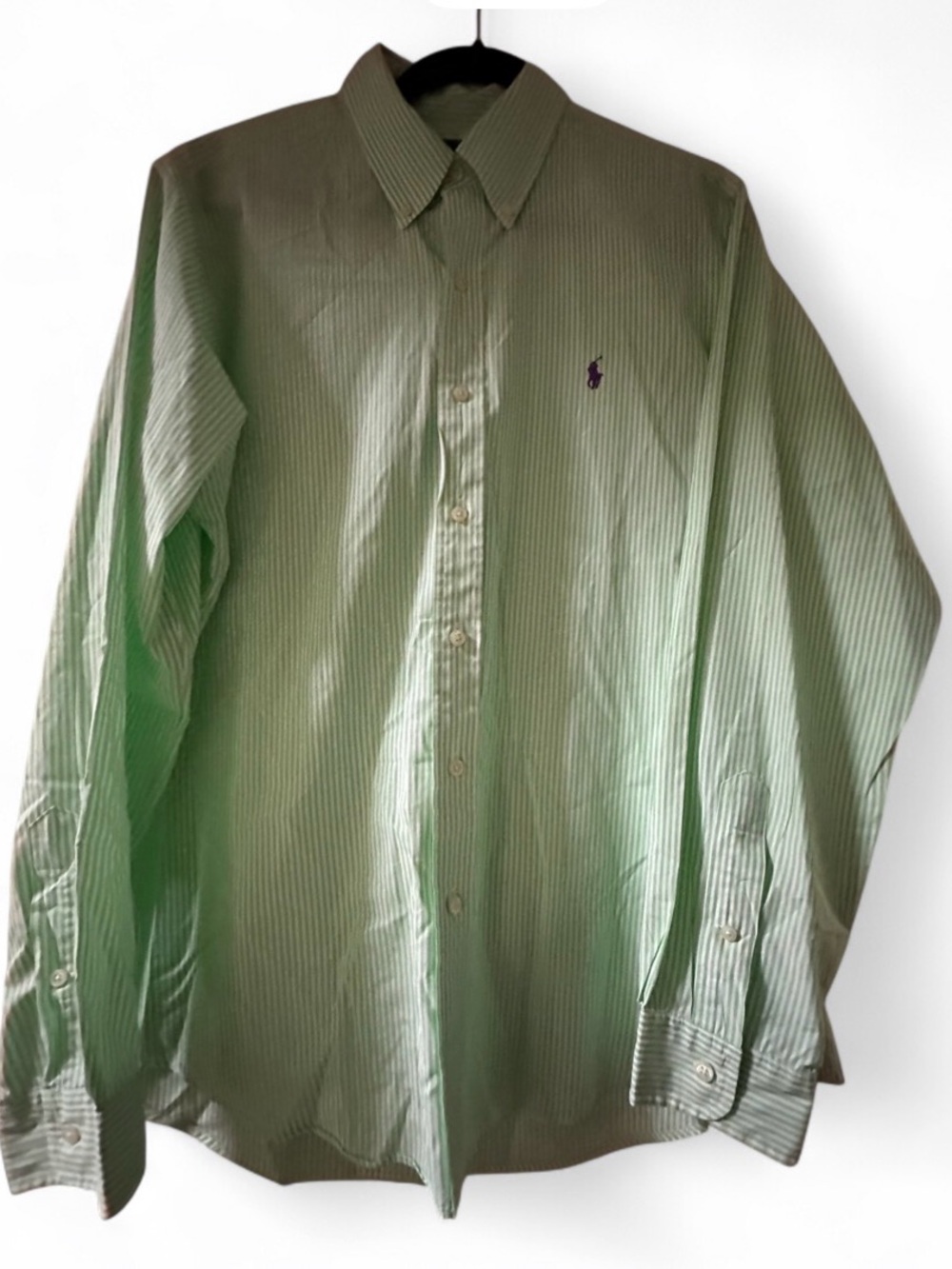 Ralph Lauren Light Green Pinstripe Dress Shirt